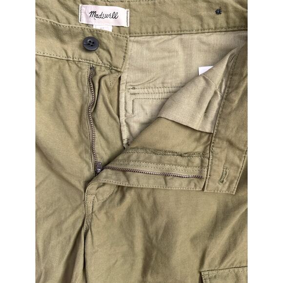 Madewell Garment-Dyed Low-Slung Straight Cargo Pants in Classic Olive Size 27 - Picture 9 of 10